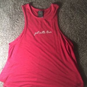❤️❤️ MODERN LUX Red Printed Flow Tank